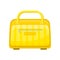 Flat vector icon of yellow handbag with zippered pocket. Hand luggage. Small travel bag for carry personal items