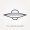 Flat vector icons with flying saucer