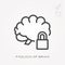 Flat vector icons with padlock of brain