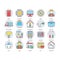 Flat Vector Icons Set of Home and Services