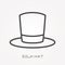 Flat vector icons with silk hat