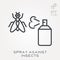 Flat vector icons with spray against insects