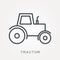 Flat vector icons with tractor