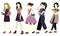 Flat vector illustration of fashion women walking on the street