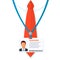 Flat Vector illustration Man`s Shirt and Tie with the Pass Identity Badge