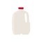 Flat vector illustration of milk in plastic gallon jug with red cap. Isolated on white background.