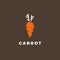 Flat vector illustration of vegetable. Orange carrot logo
