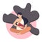 Flat vector illustration of a woman with a baby nursing. World breastfeeding week , feeding of babies with milk from a females