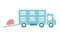 Flat vector image. Truck for transporting livestock and pigs.