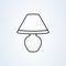 Flat vector line art icon of small bedside lamp. lampshade vector icon