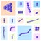 Flat vector microbiology set.