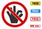 Flat Vector No Okay Gesture Sign with Phrases in Rectangular Frames