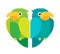 Flat vector parrots set