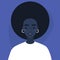 Flat vector portrait of a young millennial black female character