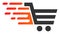 Flat Vector Rush Shopping Cart Icon