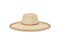 Flat vector of traditional Panama hat for men. Sombrero vaquero. Stylish wide-brimmed headdress. Fashion theme