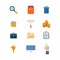 Flat vector website icons: search add shopping bag cart trash