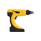 Flat vector of yellow-black cordless drill. Electric driver. Power tool for home repair or construction works