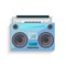 Flat vintage tape recorder. Music boombox. Vector