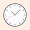 Flat watch clock with arow icon from warm color isolated on background. EPS 10 vector illustration