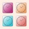 Flat watch clocks  with arow icons set from warm color isolated on background. EPS 10 vector illustration