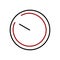Flat watch. Round clock. Countdown concept. Round timepiece. Vector illustration. stock image.