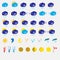 Flat Weather icon set on a white background.