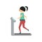 Flat web icon on white background girl treadmill