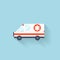 Flat web internet icon. Ambulance car.