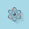 Flat web internet icon. Atomic model.