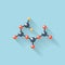 Flat web internet icon. Molecule, chemical atomic model.