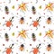 Flat Weird Bugs and Unusual Beetles Pattern