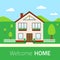 Flat Welcome home illustration