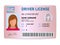 Flat woman driver license plastic card template, id card vector illustration