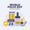 Flat world polio day illustration Vector illustration.