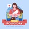 Flat world polio day illustration Vector illustration.