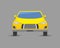 Flat yellow car vehicle type design style vector generic classic business illustration isolated.