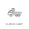 flatbed lorry linear icon. Modern outline flatbed lorry logo con