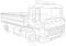 Flatbed truck vector. Isolated Wire-frame Truck. Wire-frame line isolated. Vector rendering of 3d