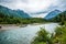 Flathead river rapids in glacier national park montana