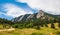 The Flatirons in Boulder, Colorado on a sunny summer day