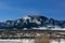 Flatirons Mountains in Boulder, Colorado on a Cold Snowy Winter