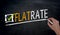 Flatrate is written by hand on blackboard