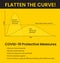 Flatten the covid 19 curve illustration with information