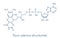 Flavin adenine dinucleotide FAD redox coenzyme molecule. Skeletal formula.