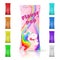 Flavor pop ice cream colorful rainbow packaging design isolated on white background. Vector template packet with rainbow
