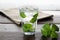 Flavor water with mint