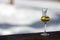 Flavored Grappa Schnapps glass in Cortina d`Ampezzo, Dolomites, Italy