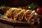 Flavorful Mexican tacos with bold and zesty flavors. AI generated