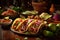 Flavorful Mexican tacos with bold and zesty flavors. AI generated